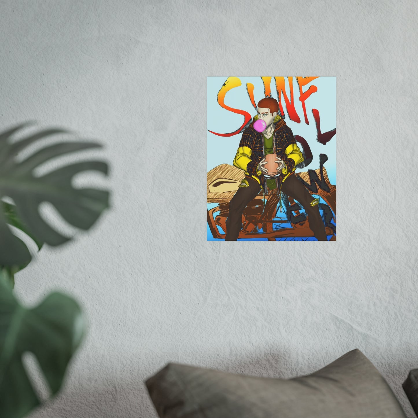 Sunflower Biker-Art Print