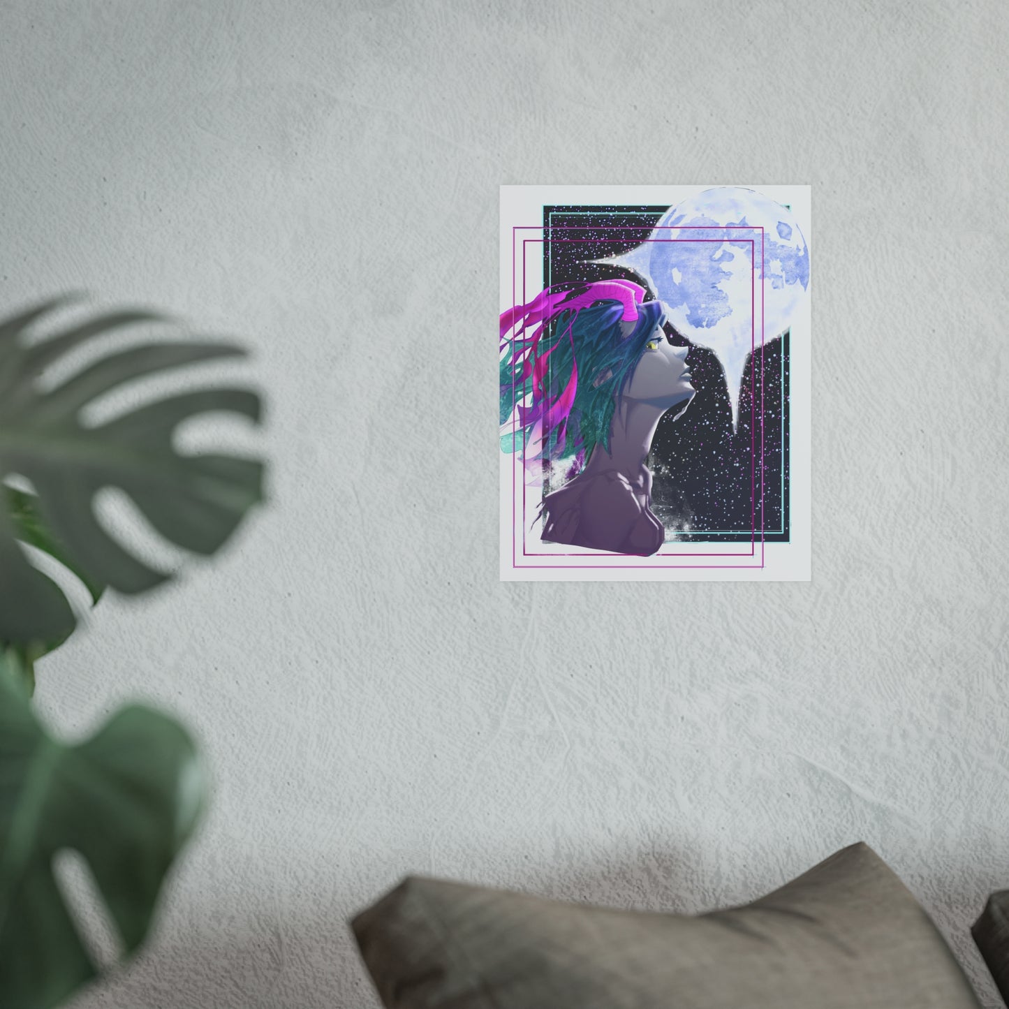 Sea Dragon Girl Amongst The Night Sky - Art Print