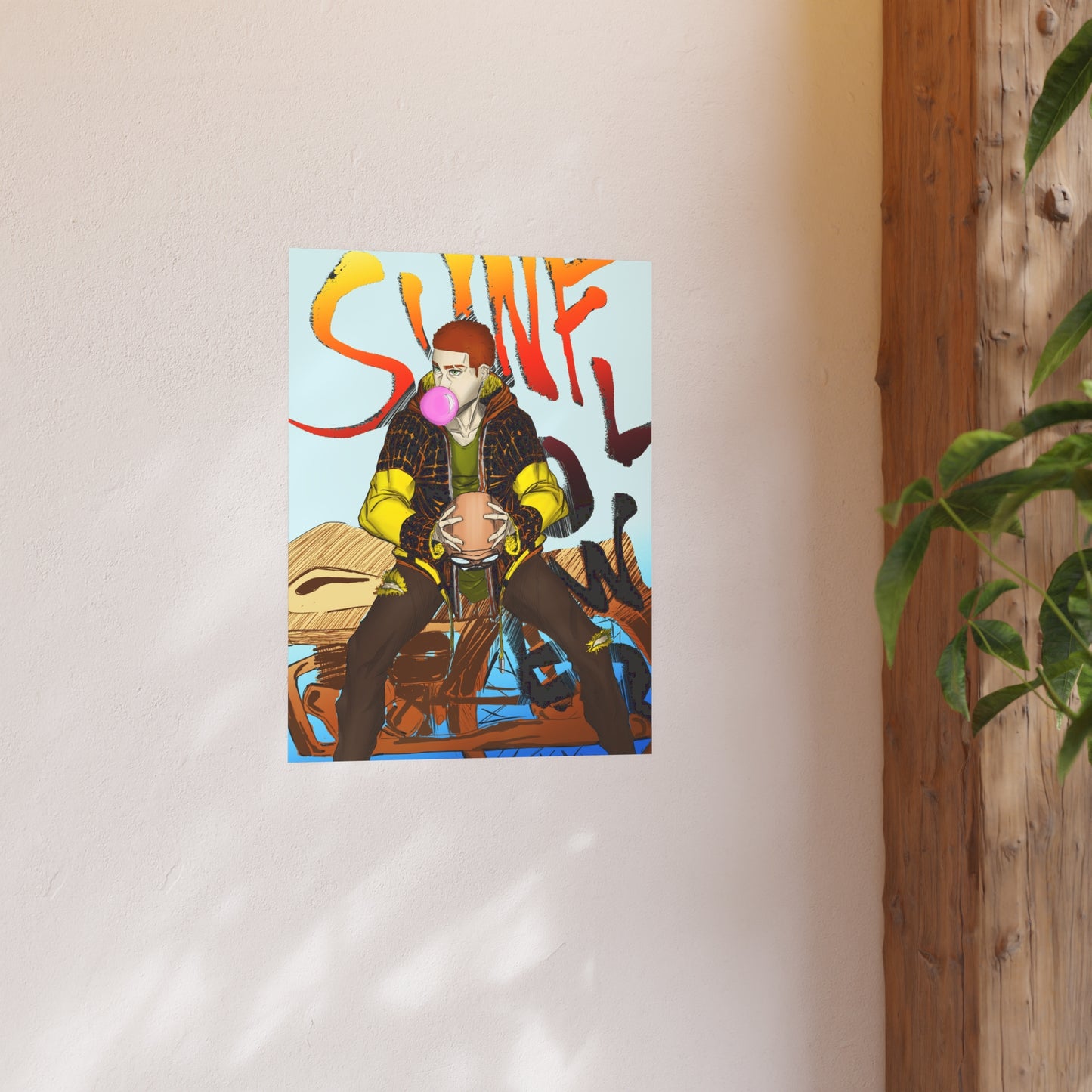 Sunflower Biker-Art Print