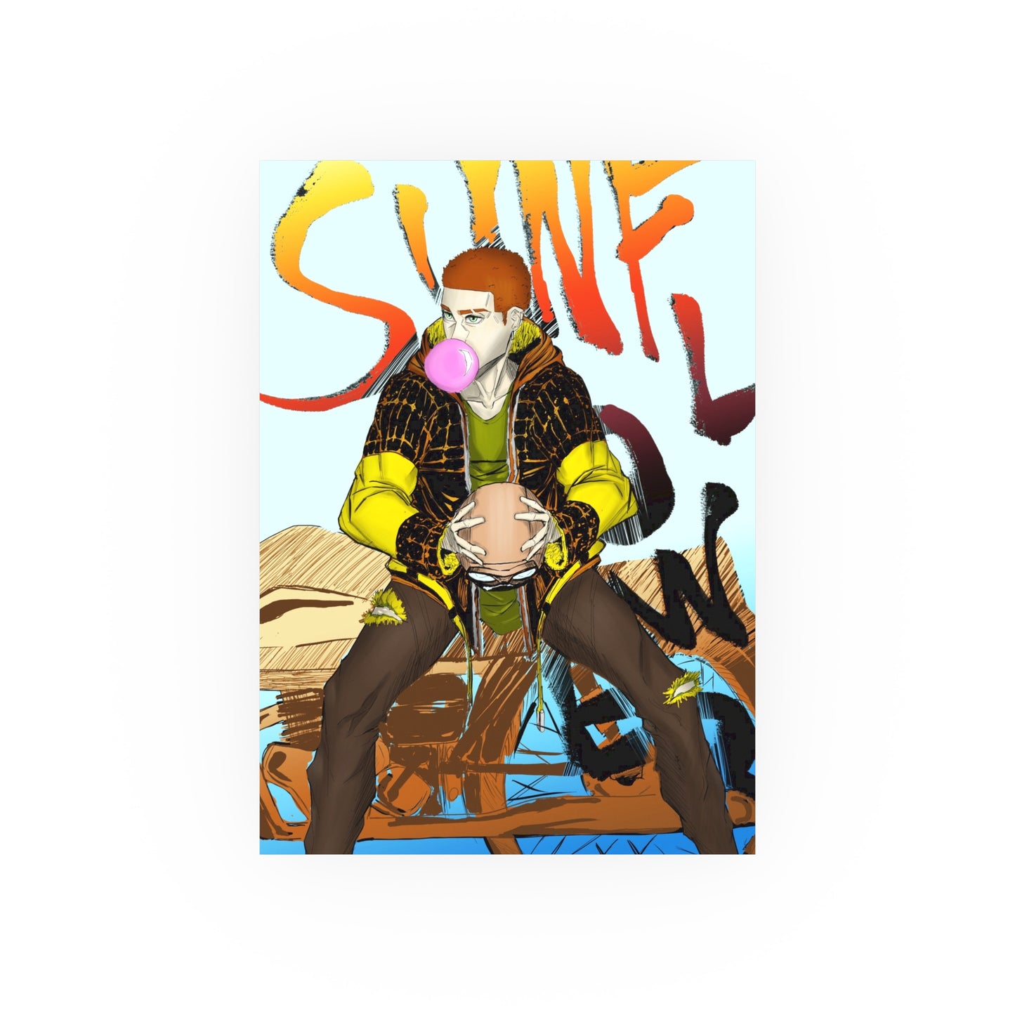 Sunflower Biker-Art Print