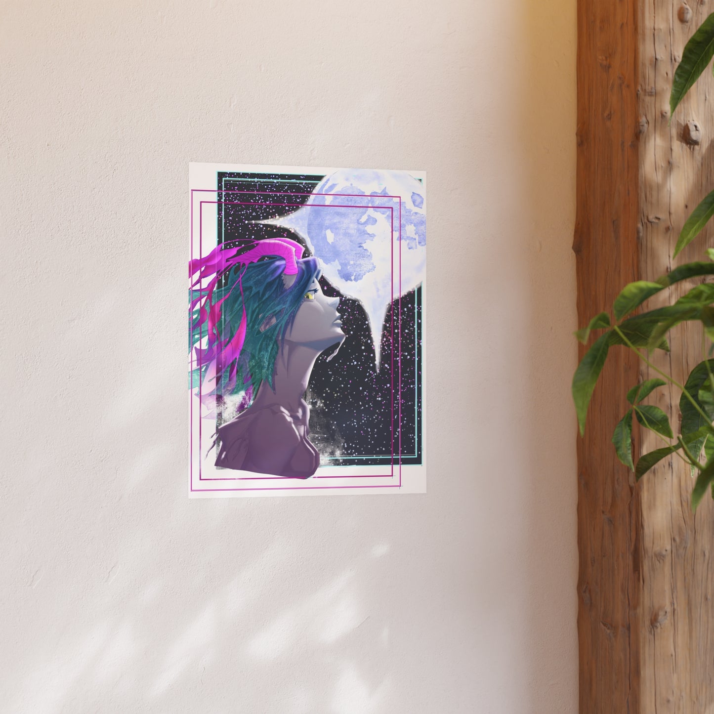 Sea Dragon Girl Amongst The Night Sky - Art Print