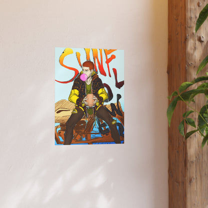 Sunflower Biker-Art Print