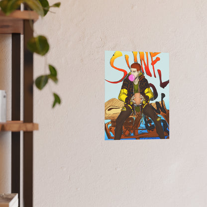 Sunflower Biker-Art Print