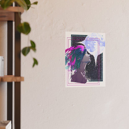 Sea Dragon Girl Amongst The Night Sky - Art Print